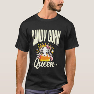 Candy Corn Drottning Glad Halloweenafton T Shirt