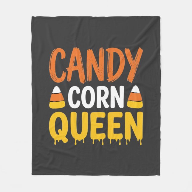 Candy Corn Drottning Halloween Grafik_1 Fleecefilt (Framsidan)