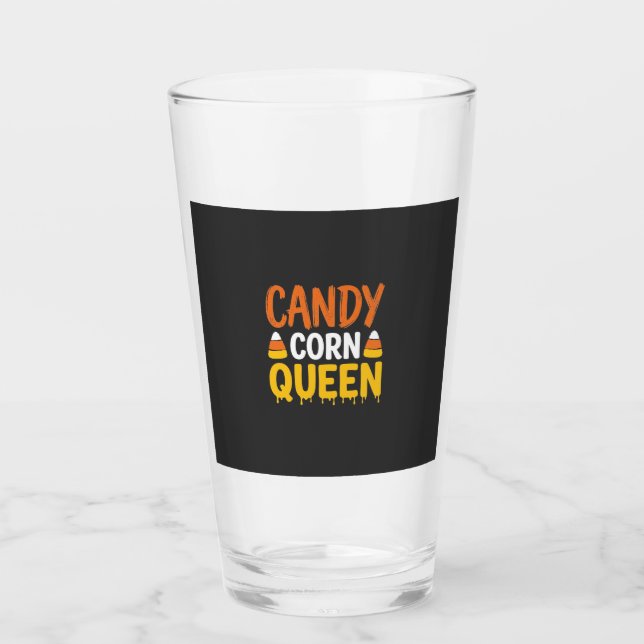 Candy Corn Drottning Halloween Grafik_1 Glaskopp (Framsida)