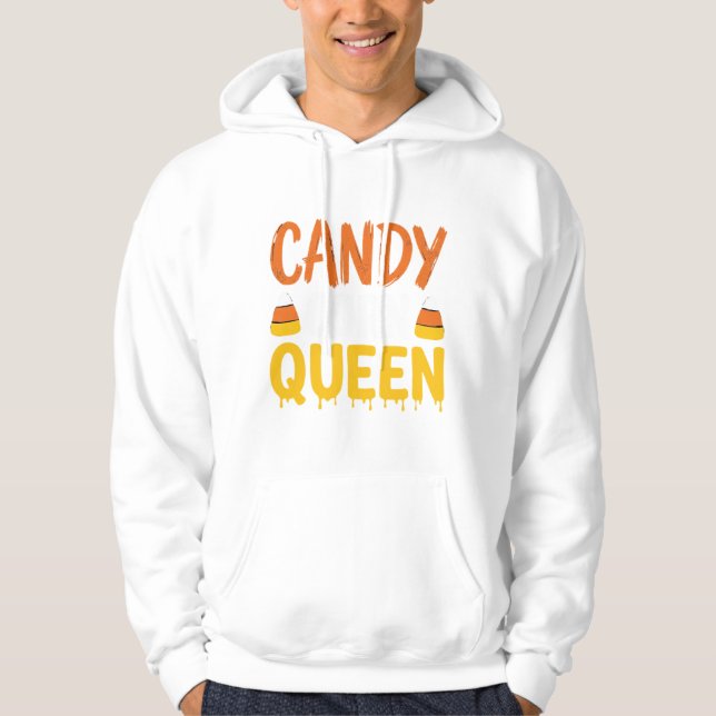 Candy Corn Drottning Halloween Grafik_1 Hoodie (Framsida)