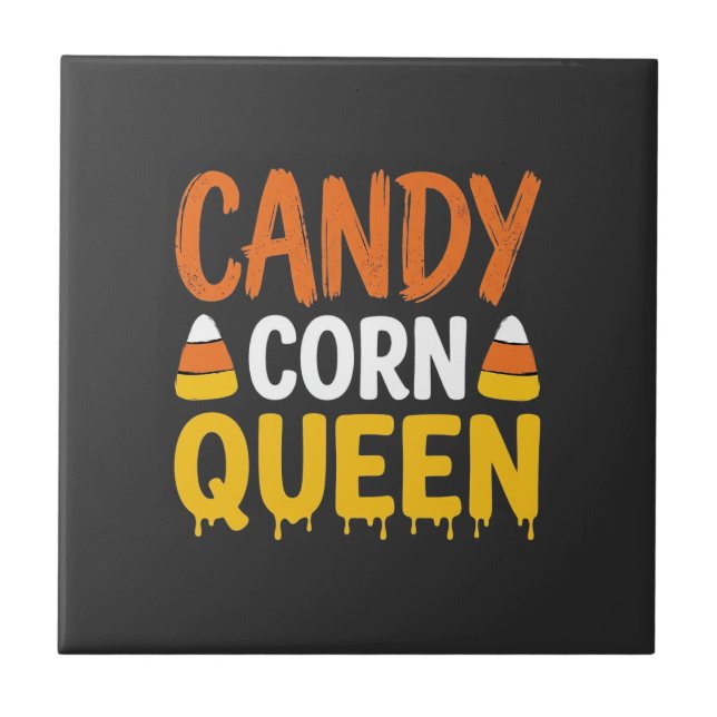 Candy Corn Drottning Halloween Grafik_1 Kakelplatta (Framsidan)