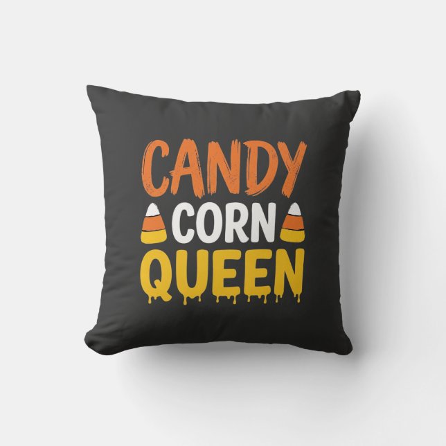 Candy Corn Drottning Halloween Grafik_1 Kudde (Framsida)