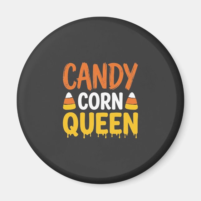 Candy Corn Drottning Halloween Grafik_1 Magnet (Framsidan)
