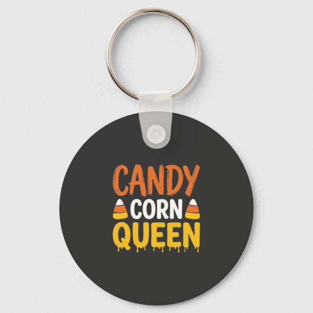 Candy Corn Drottning Halloween Grafik_1 Nyckelring (Framsida)