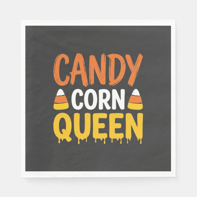Candy Corn Drottning Halloween Grafik_1 Pappersservett (Framsidan)