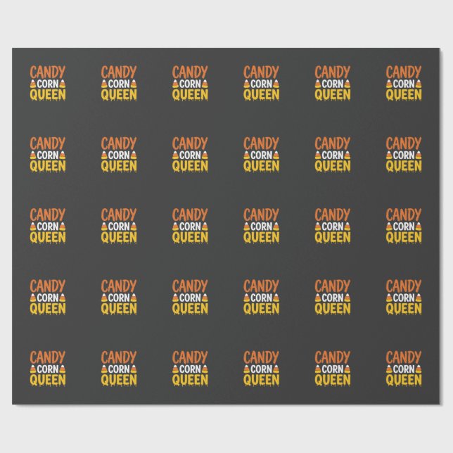 Candy Corn Drottning Halloween Grafik_1 Presentpapper (Platt)