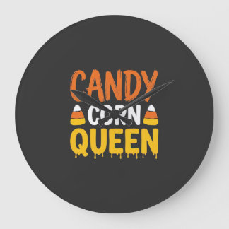 Candy Corn Drottning Halloween Grafik_1 Stor Klocka