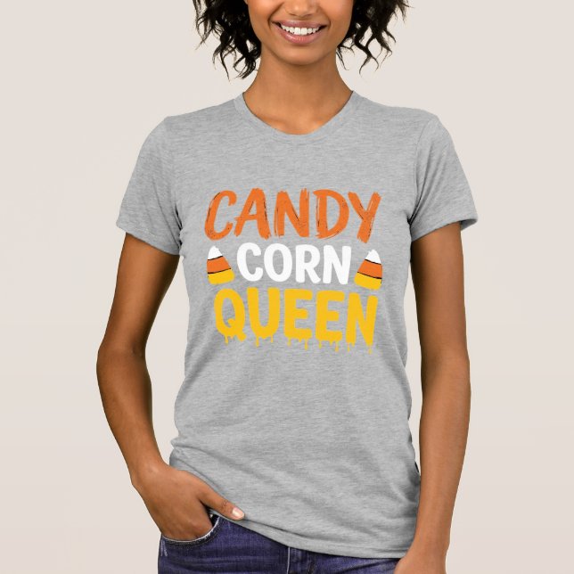 Candy Corn Drottning Halloween Grafik_1 T Shirt (Framsida)