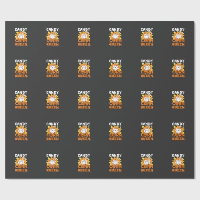 Candy Corn Drottning Halloween Spökfladdermöss Spi Presentpapper (Platt)