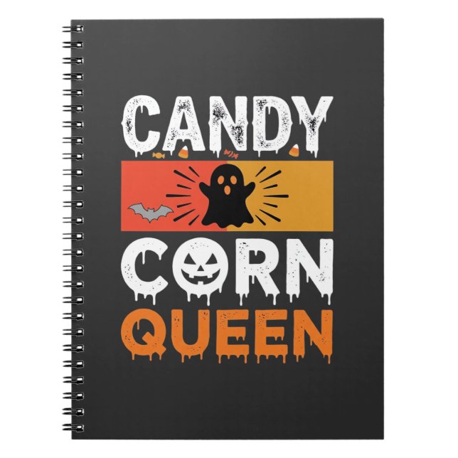 Candy Corn Drottning Halloween SVG-design Anteckningsbok (Framsidan)