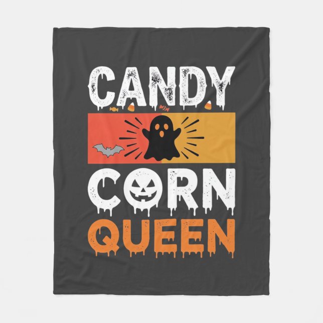 Candy Corn Drottning Halloween SVG-design Fleecefilt (Framsidan)