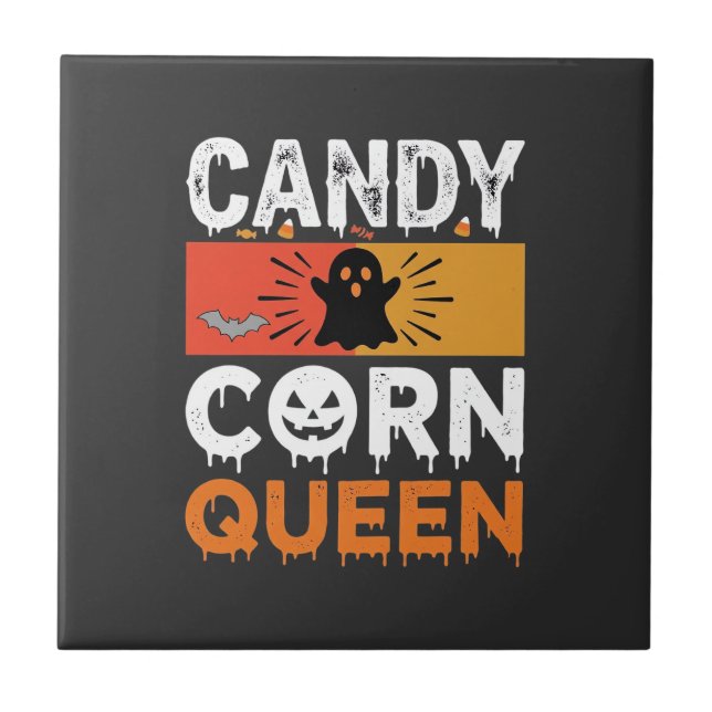 Candy Corn Drottning Halloween SVG-design Kakelplatta (Framsidan)