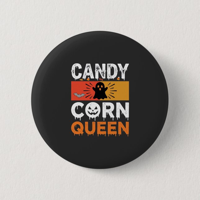 Candy Corn Drottning Halloween SVG-design Knapp (Framsida)