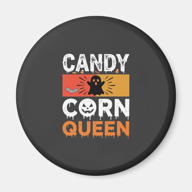 Candy Corn Drottning Halloween SVG-design Magnet (Framsidan)