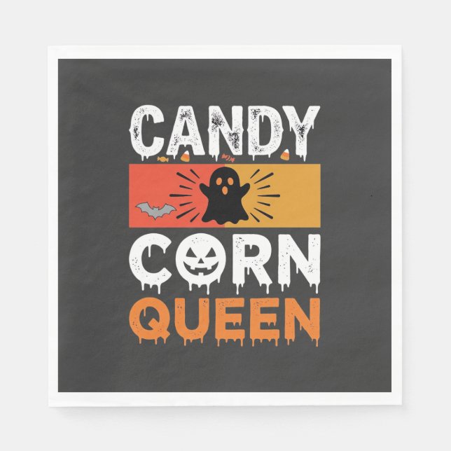Candy Corn Drottning Halloween SVG-design Pappersservett (Framsidan)