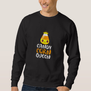 Candy Corn Drottning Kostym Halloween Söt Krona Fl Lång Ärmad Tröja