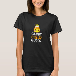 Candy Corn Drottning Kostym Halloween Söt Krona Fl T Shirt