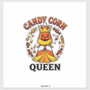 Candy Corn Drottning Vintage Halloween Godis T-Shi Klistermärken