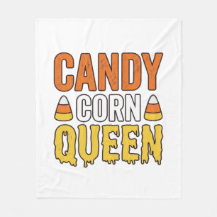 Candy Corn Drottning Vintage Halloween T-Shirt Des Fleecefilt