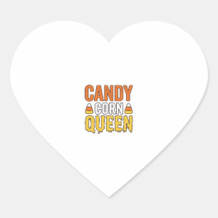 Candy Corn Drottning Vintage Halloween T-Shirt Des Hjärtformat Klistermärke
