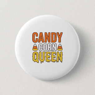 Candy Corn Drottning Vintage Halloween T-Shirt Des Knapp