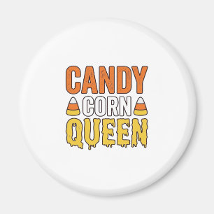Candy Corn Drottning Vintage Halloween T-Shirt Des Magnet