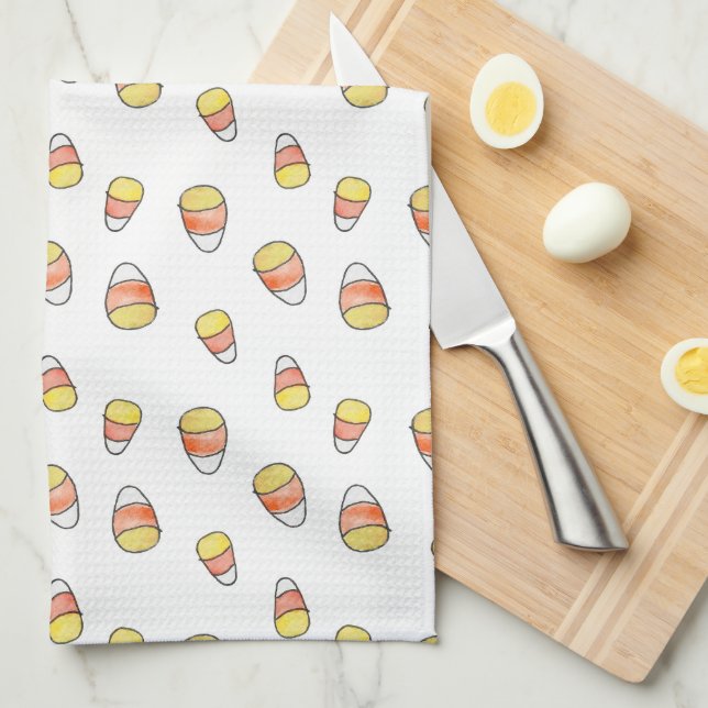 Candy Corn Fall autumn kitchen towel Kökshandduk (Vikt i Fjärdedel)