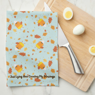 Candy Corn Fallande Löv Thanksgiving Höst Kökshandduk