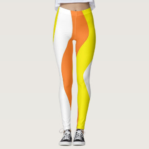 candy corn Färg Leggings Stripe Stretch Byxor