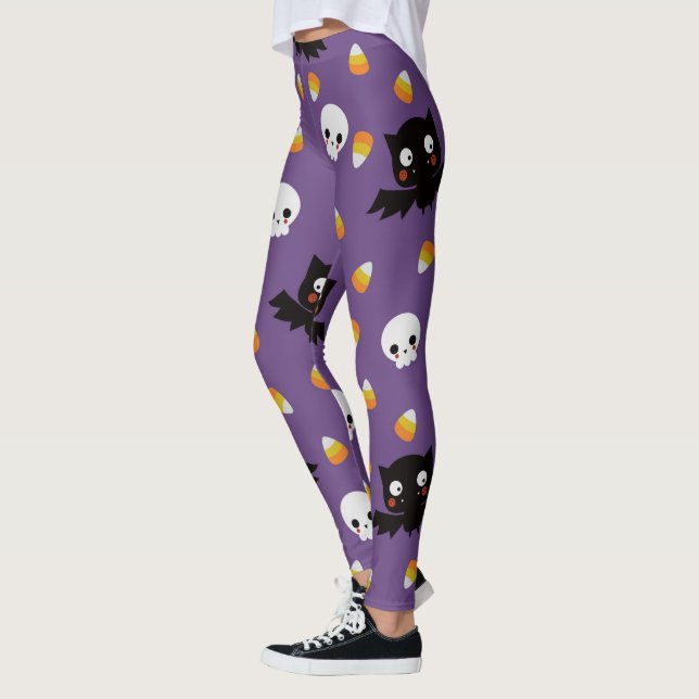 Candy corn, Fladdermus och Döskallar Leggings (Vänster)