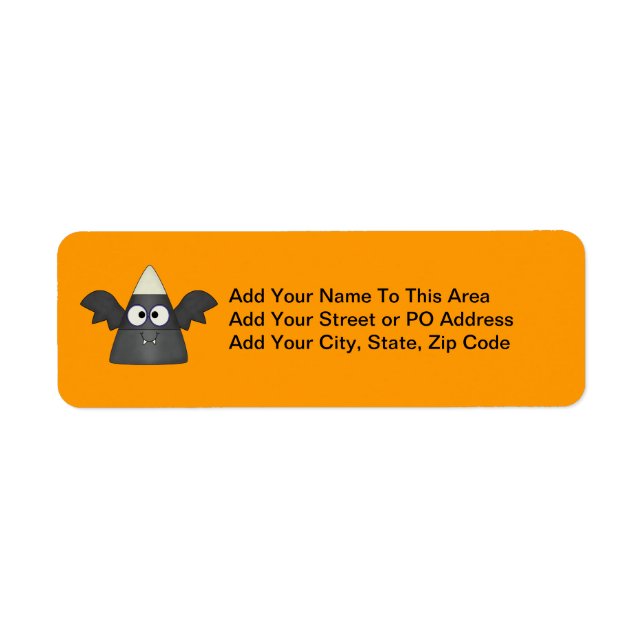 Candy corn Fladdermus Returadress Etikett (Framsidan)