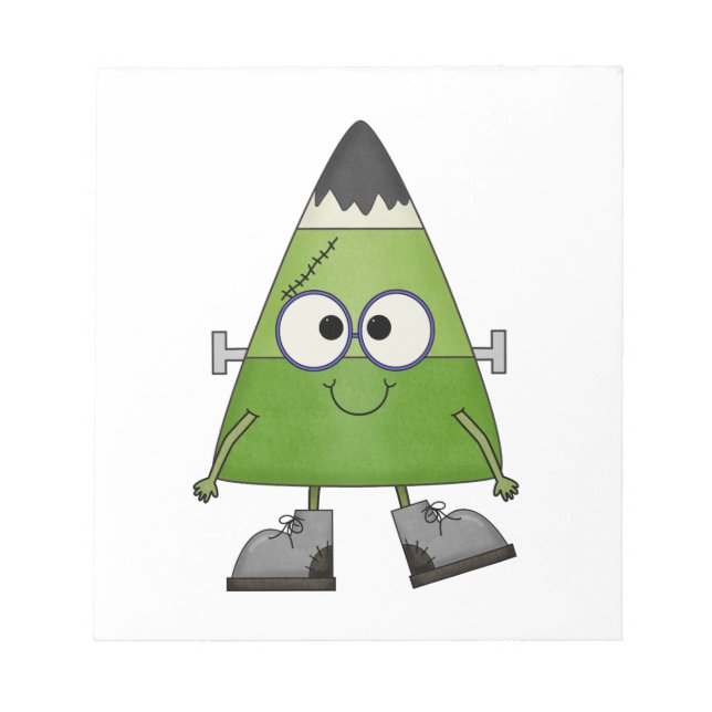Candy corn Frankenstein Halloween Anteckningsblock (Framsida)