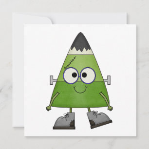 Candy corn Frankenstein Halloween Kort