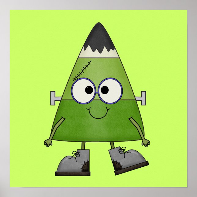 Candy corn Frankenstein Halloween Poster (Framsidan)