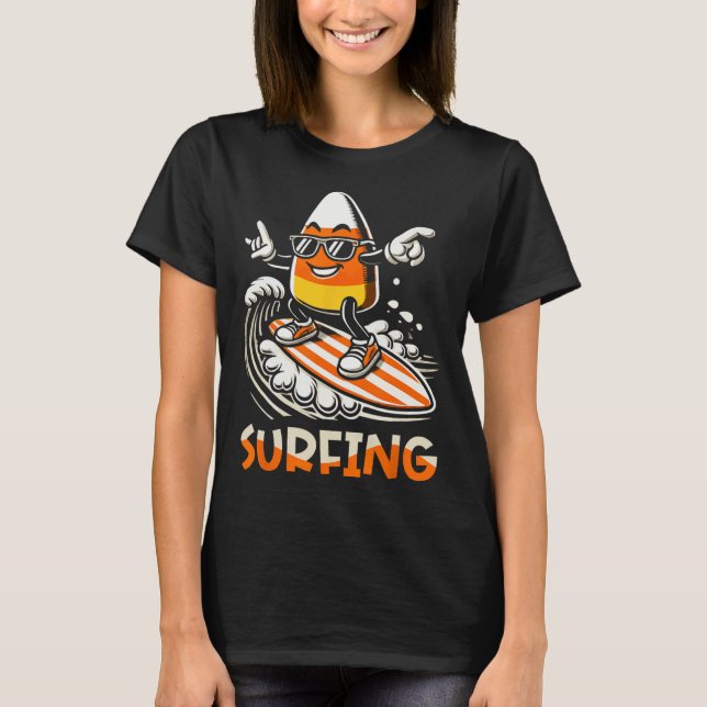 Candy corn Funny Halloween Design Design T Shirt (Framsida)