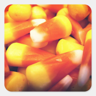 Candy corn fyrkantigt klistermärke