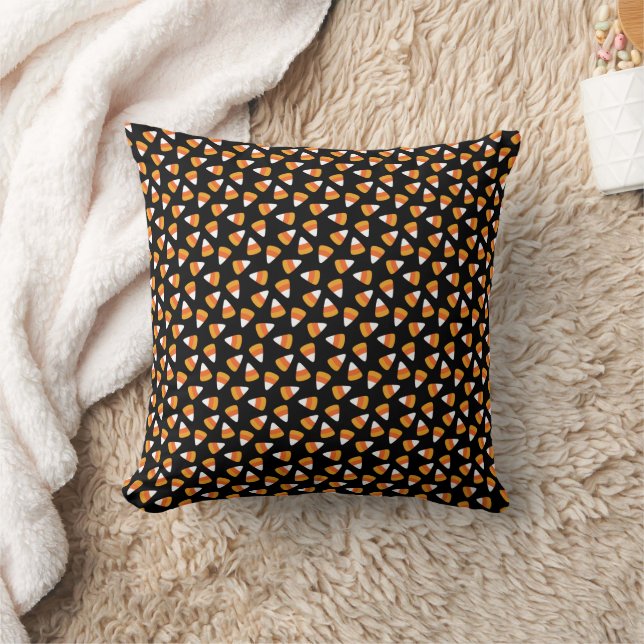 Candy corn Halloween Black och Orange Kudde (Filt)