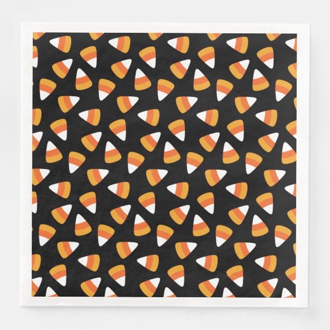 Candy corn Halloween Black och Orange Pappersservett (Framsida)