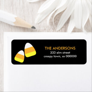 Candy corn Halloween-etiketter Returadress Etikett