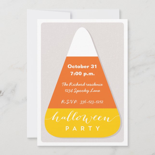 Candy corn Halloween fest Inbjudningar (Framsida)
