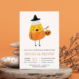 Candy corn Halloween Födelsedagsfest Inbjudningar