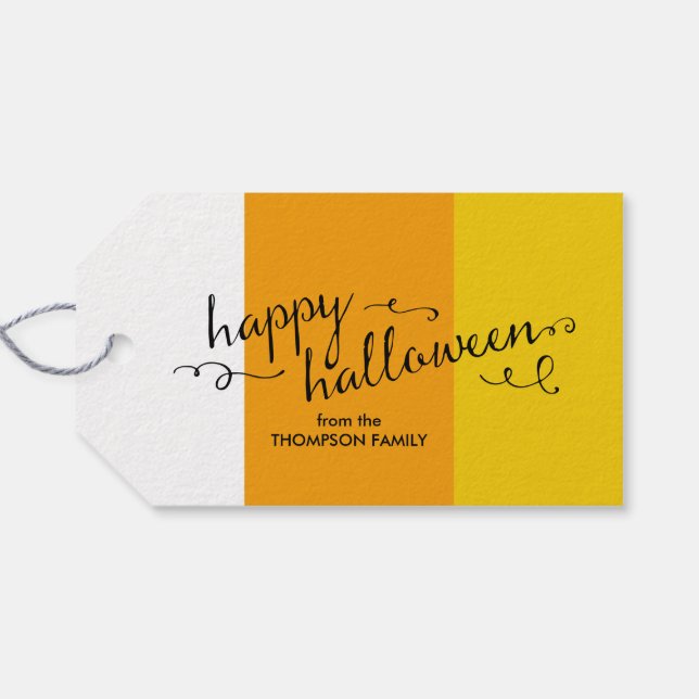 Candy corn Halloween Gift Märkres Presentetikett (Baksidan (Horisontell))