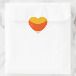 Candy corn Halloween Hjärtformat Klistermärke