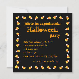 Candy corn Halloween-inbjudan Inbjudningar