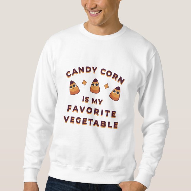 Candy Corn Halloween Lång Ärmad Tröja (Framsida)
