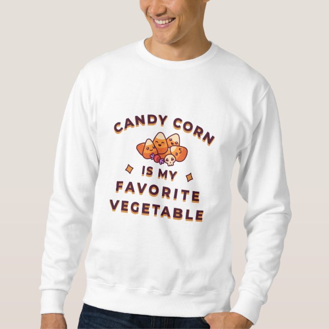 Candy Corn Halloween Lång Ärmad Tröja (Framsida)