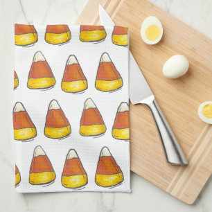 Candy corn Halloween Thanksgiving Bus eller godis Kökshandduk