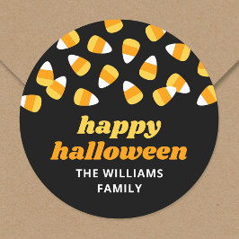 Candy corn Happy halloween-partis fördel Runt Klistermärke
