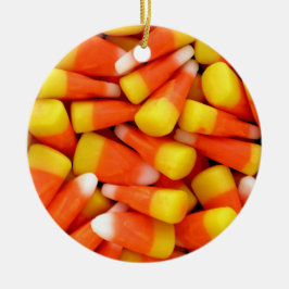 Candy corn julgransprydnad keramik
