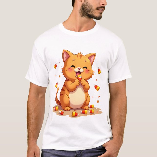 Candy Corn Kattattack T Shirt (Framsida)